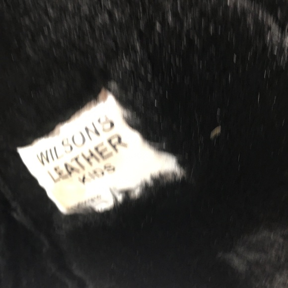 Wilsons Leather Coat Kid's Girl Sherpa Lined Black size XS Full zip Pockets - Picture 5 of 10
